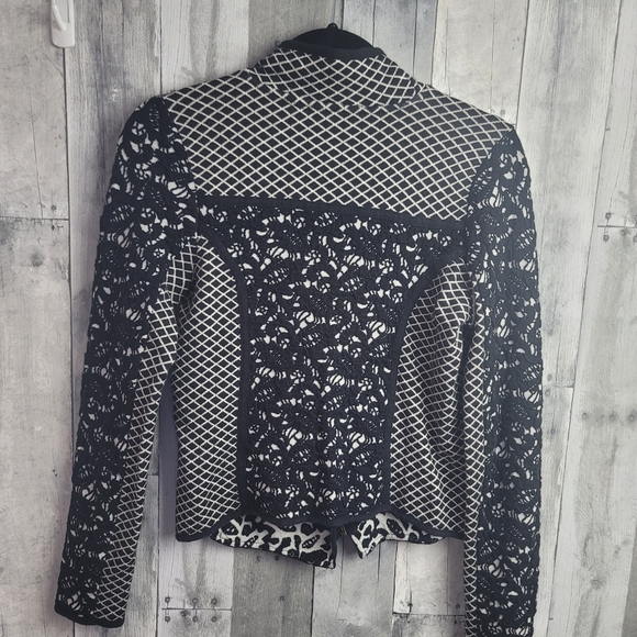 Anthropologie Moth Black Jacquard Lace Jacket S - Picture 7 of 7